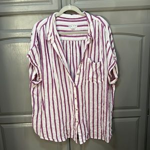 Purple and white striped top